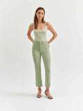 Daze | Shy Girl High Rise Crop Flare Jeans | Pistachio