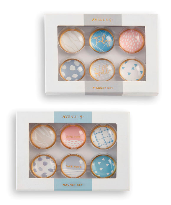 Avenue 9 | Glass Magnet Gift Set | 6 Pieces