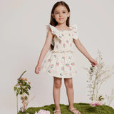 Miles the Label | Bows and Bouquets Smocked Ruffle Woven Top