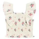 Miles the Label | Bows and Bouquets Smocked Ruffle Woven Top