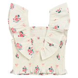 Miles the Label | Bows and Bouquets Smocked Ruffle Woven Top