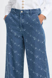 B Young | BYKanio Floral Wide-Leg Denim Pants
