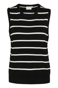 Kaffe | KAlizza Striped Slipover | Black/Chalk Stripe