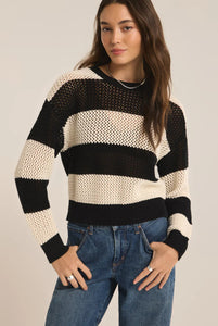 Z Supply | Broad-Beach Stripe Sweater | Black | ZW242499