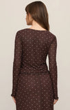 Z Supply | Amara Polka Dot Mesh Top - Dark Chocolate
