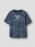 Name It | Organic Children's Short Sleeve Top Cool Down Summer | Vintage Blue