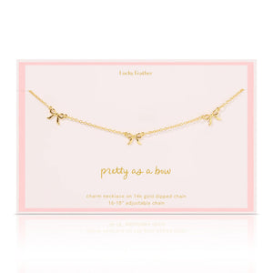 Lucky Feather | Pretty as A Bow Necklace | Gold