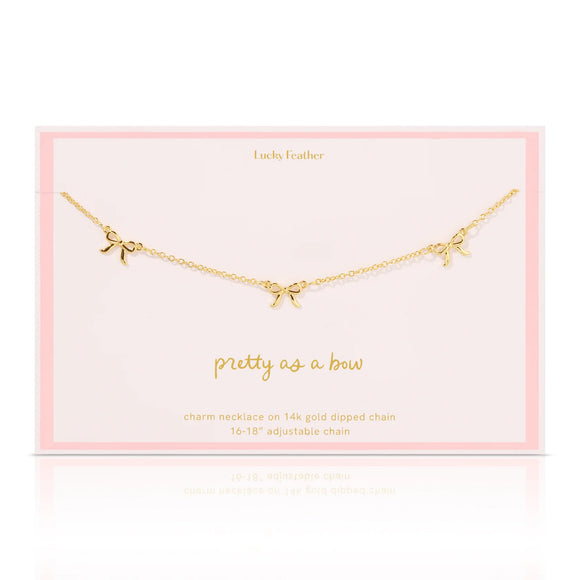Lucky Feather | Pretty as A Bow Necklace | Gold