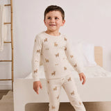 Petit Lem | Highland Cow Print on Crème PJ Set