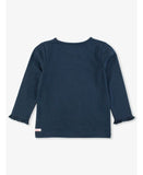 Ruffle Butts | Dark Navy Knit Long Sleeve Ruffle Layering Tee