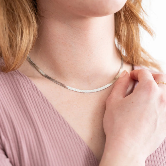 Birch Jewellery | Herringbone Chain Necklace | Silver