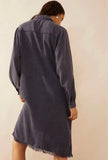 Myra Bag | April Snow Button Shirt Dress | Denim Blue