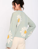 24Colors | Blue Flower Pullover Sweater