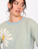 24Colors | Blue Flower Pullover Sweater