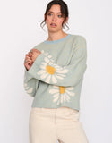 24Colors | Blue Flower Pullover Sweater