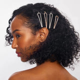 Kitsch | Metal Rhinestone Drop Bobby Pins Set | 4Pc Set