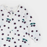 Petit Lem | Blackberry Print on Off-White Sleeper