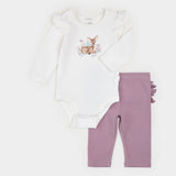 Petit Lem | Fall Fawn Bodysuit Set | 2 Piece