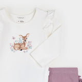 Petit Lem | Fall Fawn Bodysuit Set | 2 Piece