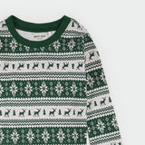 Petit Lem | Green Poinsettia Fair Isle Print PJ Set