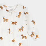 Petit Lem | Golf Dog Print on Off-White Sleeper