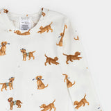 Petit Lem | Golf Dog Print on Off-White Sleep Set