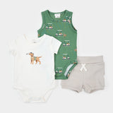 Petit Lem | Golf Dogs 3 Piece Bodysuit Set