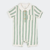 Petit Lem | Fern & Off-White Beach Terry Romper