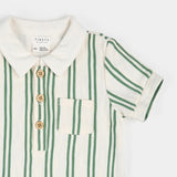 Petit Lem | Fern & Off-White Beach Terry Romper