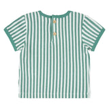 Petit Lem | Striped Tee + Shorts Terry Set | Green