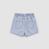 Miles the Label | Cherries Embroidery on Chambray Shorts | Girls
