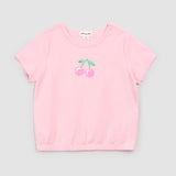 Miles the Label | Cherries on Pink Ruched T-Shirt | Baby