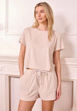 Angel Eye | Muros Short Sleeve Top & Short Set | Beige