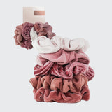 Kitsch | Blush & Mauve Velvet Scrunchies | 5pc Set