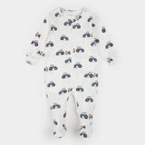 Petit Lem | Tractor Ride Print on Off-White Sleeper