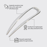 Kitsch | French Metal Hair Pin | Silver