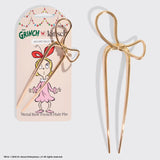 Kitsch | The Grinch Bow French Hair Pin | Gold