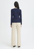 B Young | Bmmnorma Rib Oneck Long Sleeve Jumper | Navy Blue