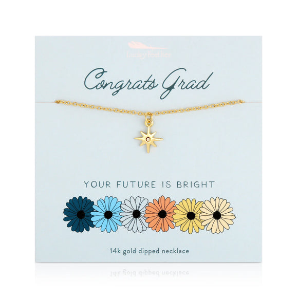 Lucky Feather | Star Necklace Congrats Grad | Gold