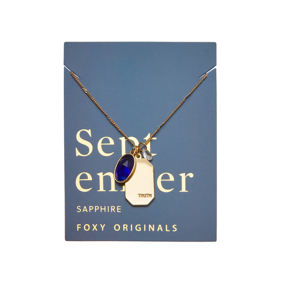 September Birthstone Necklace | Gold Birthday Jewelry | Gold