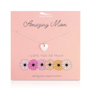 Lucky Feather | Heart Necklace Amazing Mom | Silver