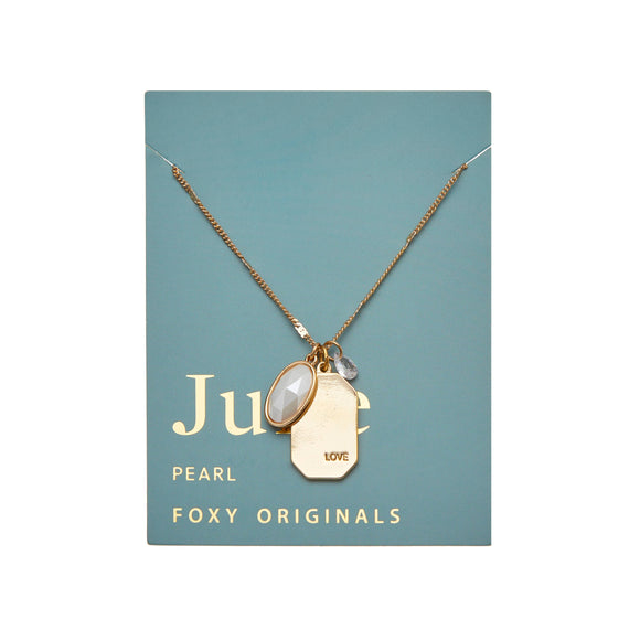 June Birthstone Necklace | Birthday Jewelry | Gold