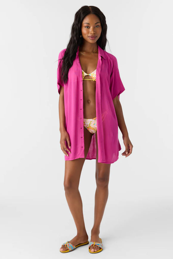 O’Neill | Saltwater Solids Carlee Button Up | Fuchisa