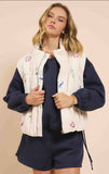 Sadie & Sage | Fair Weather Quilted Zip Up Vest | Ivory | AH1505