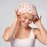 Kitsch | Satin Lined Flexi Shower Cap | Cherry