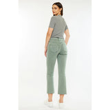 Kan Can | High Rise Olive Crop Denim Pants | KC93690V