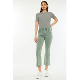 Kan Can | High Rise Olive Crop Denim Pants | KC93690V