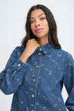 B Young | BYKanio Floral Embroidered Denim Shirt