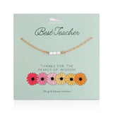 Lucky Feather | Beaded Necklace Best Teacher | Gold