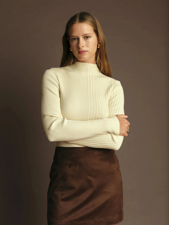 Deluc | Nate Half Neck Sweater | Ecru
